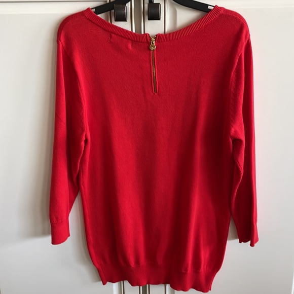 NWOT Cynthia Rowley red holiday sweater w/bow - Picture 2 of 6